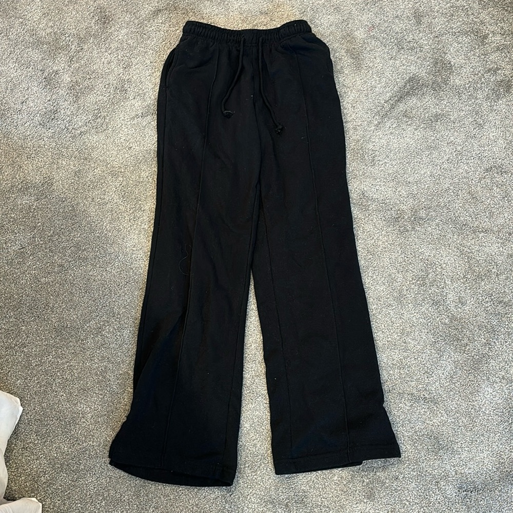 Wide leg black sweatpants